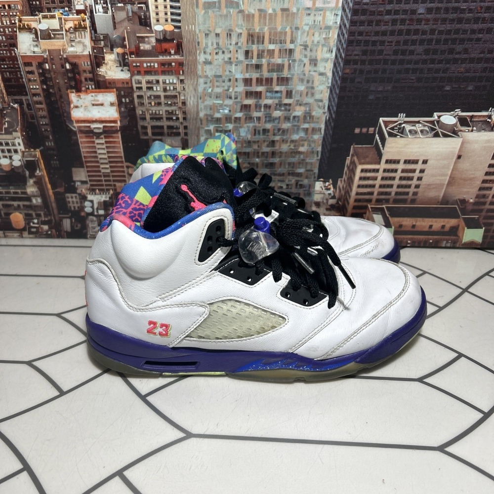 Air Jordan 5 Retro GS Alternate Bel Air Size 7Y Purple White